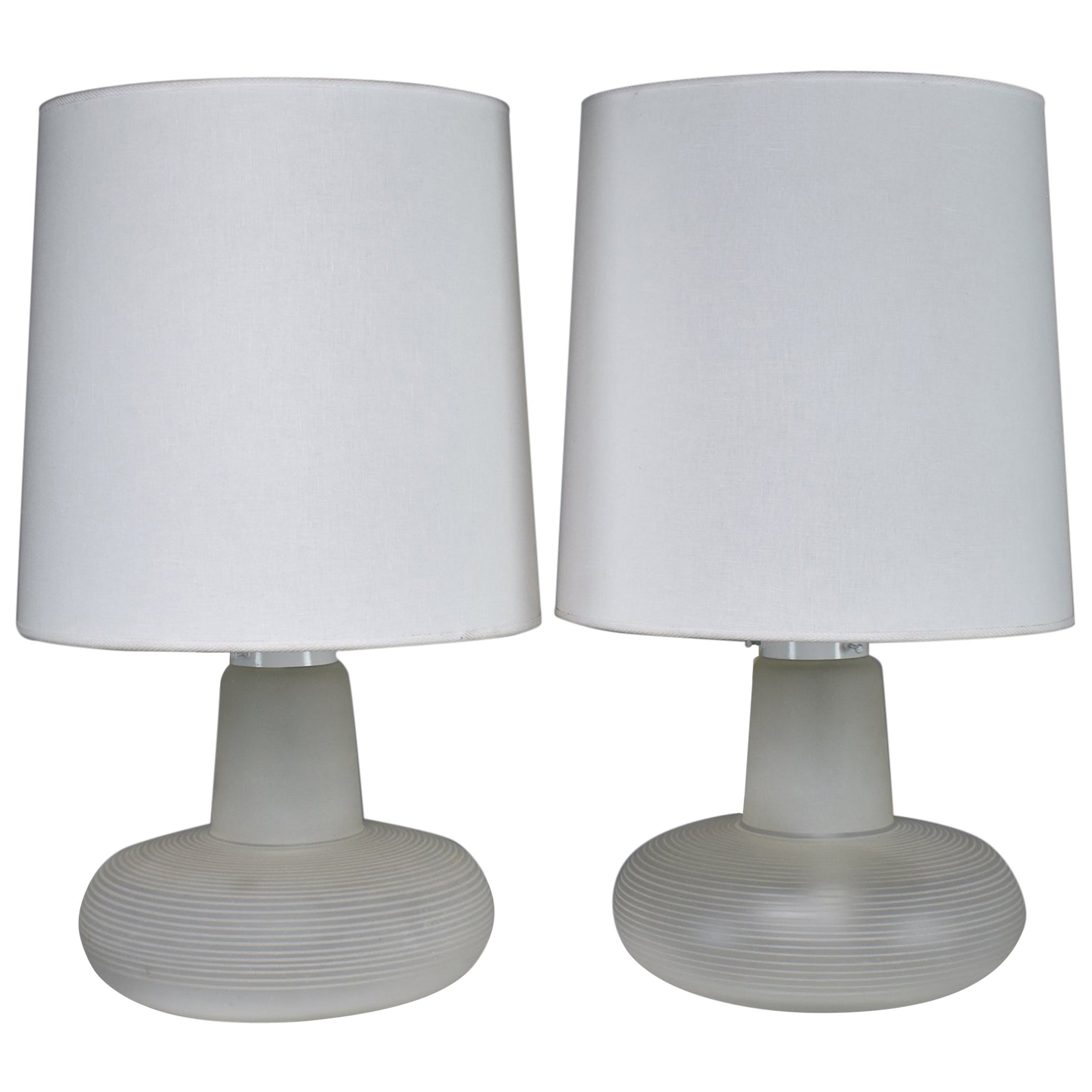 1960-1970 Pair of Italian Murano Table Lamps Attributed to Carlos Nason