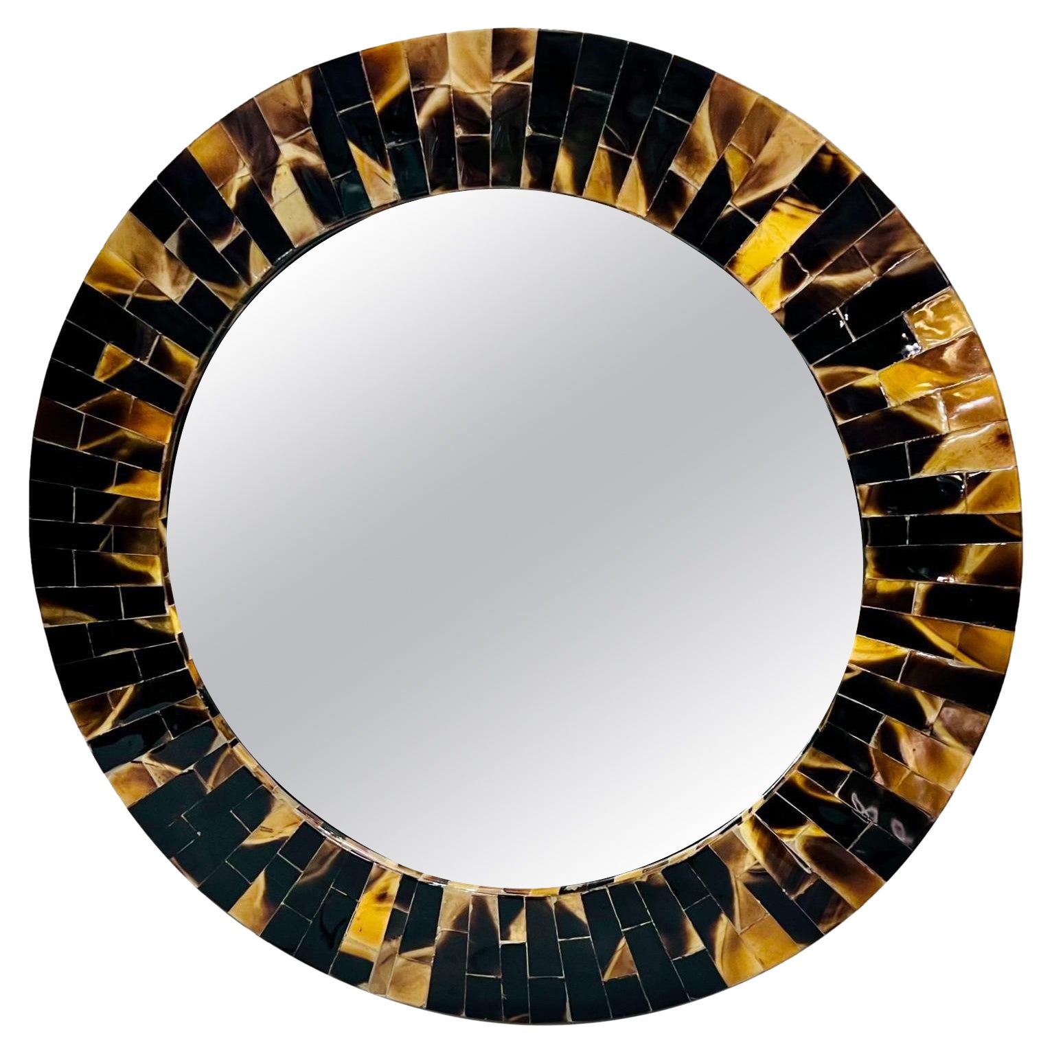 Mid-Century Horn Veneered Mirror