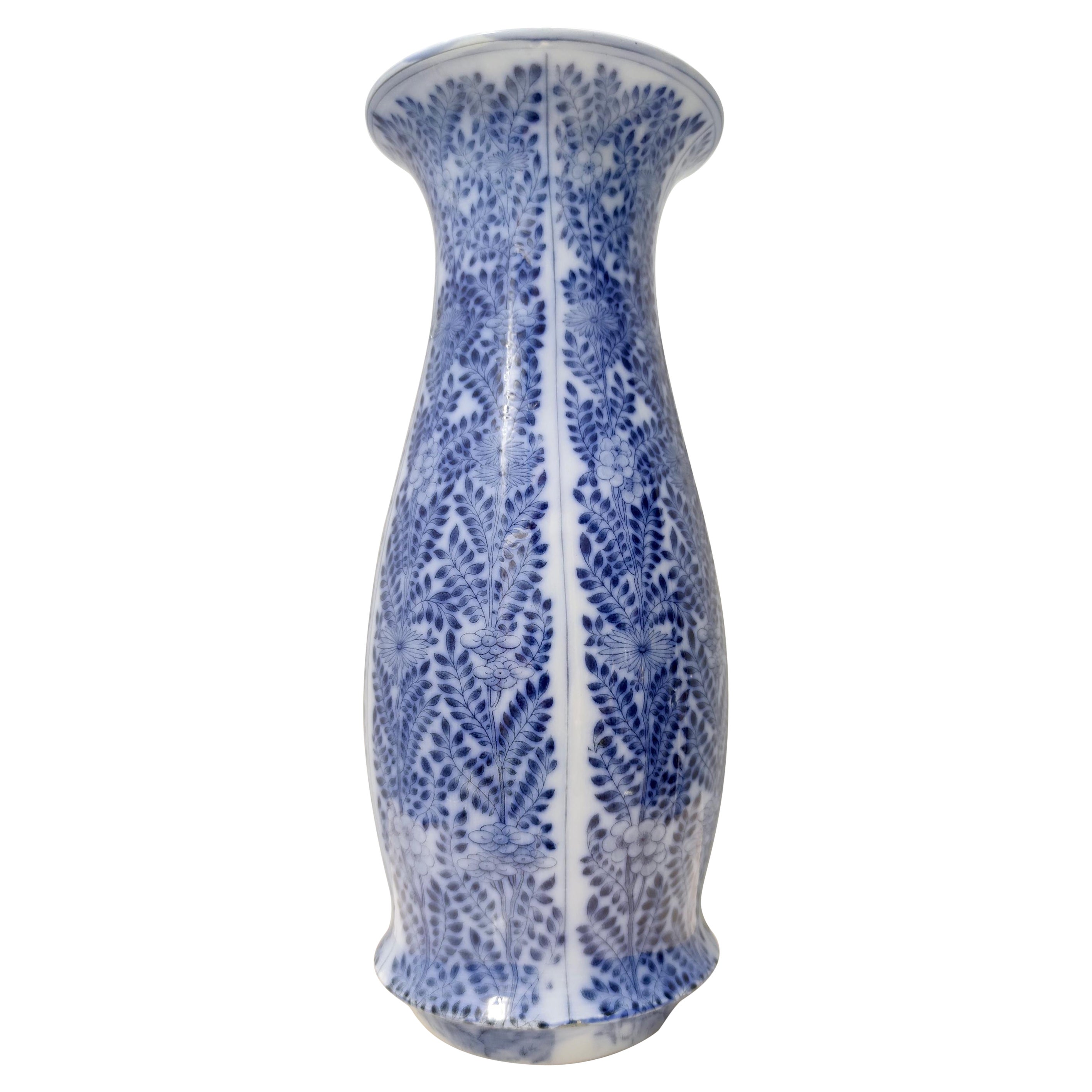 Mid-20th Century Blue Lacquered Ceramic Vase by Laveno Chinoiserie Style, Italy For Sale