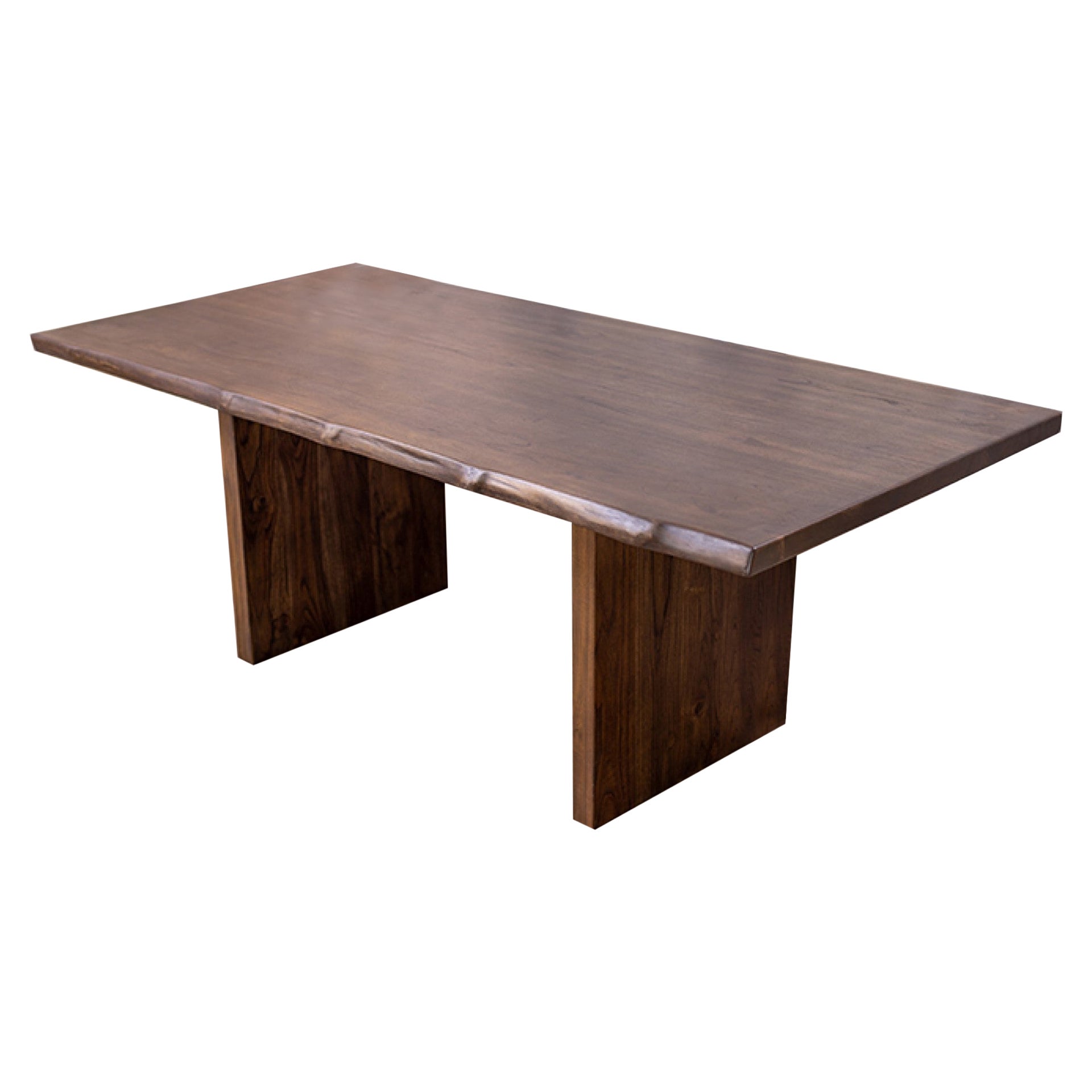100% Solid Teak Live Edge Hand-Crafted Dining Table with Solid Teak Legs For Sale