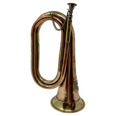 Antique Copper and Brass Military Bugle, Circa 1890-1910