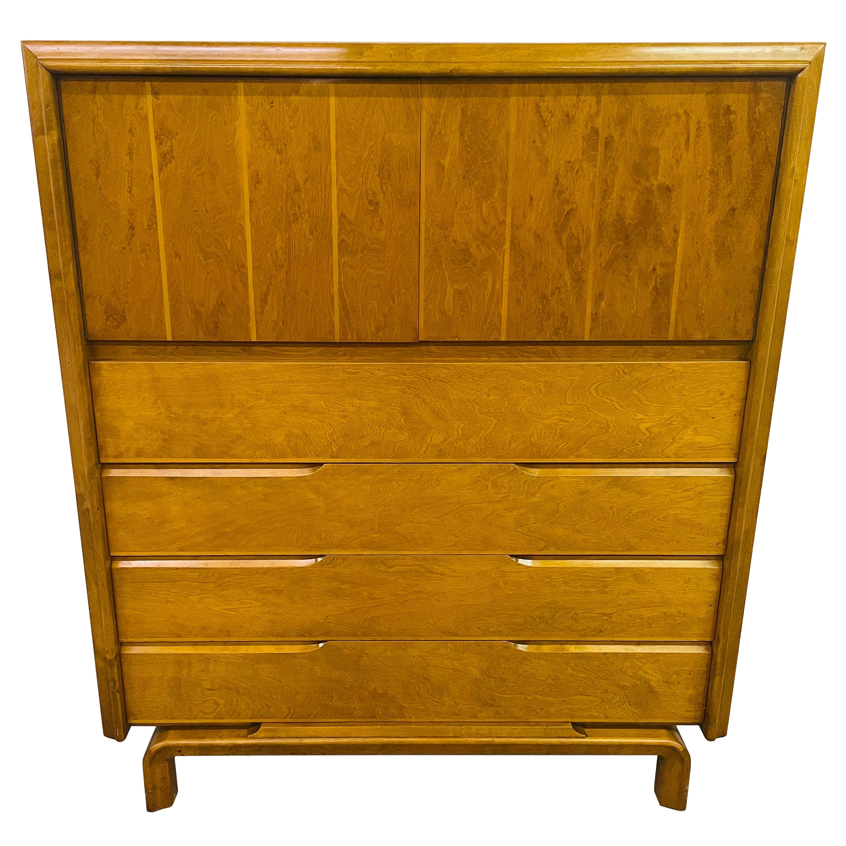Mid-Century Edmond Spence Champagne High Chest