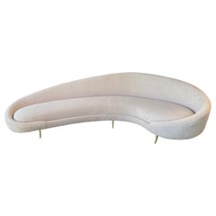 Federico Munari Mid-Century Italian Large Curved Sofa, 1950s, Re-Upholstery