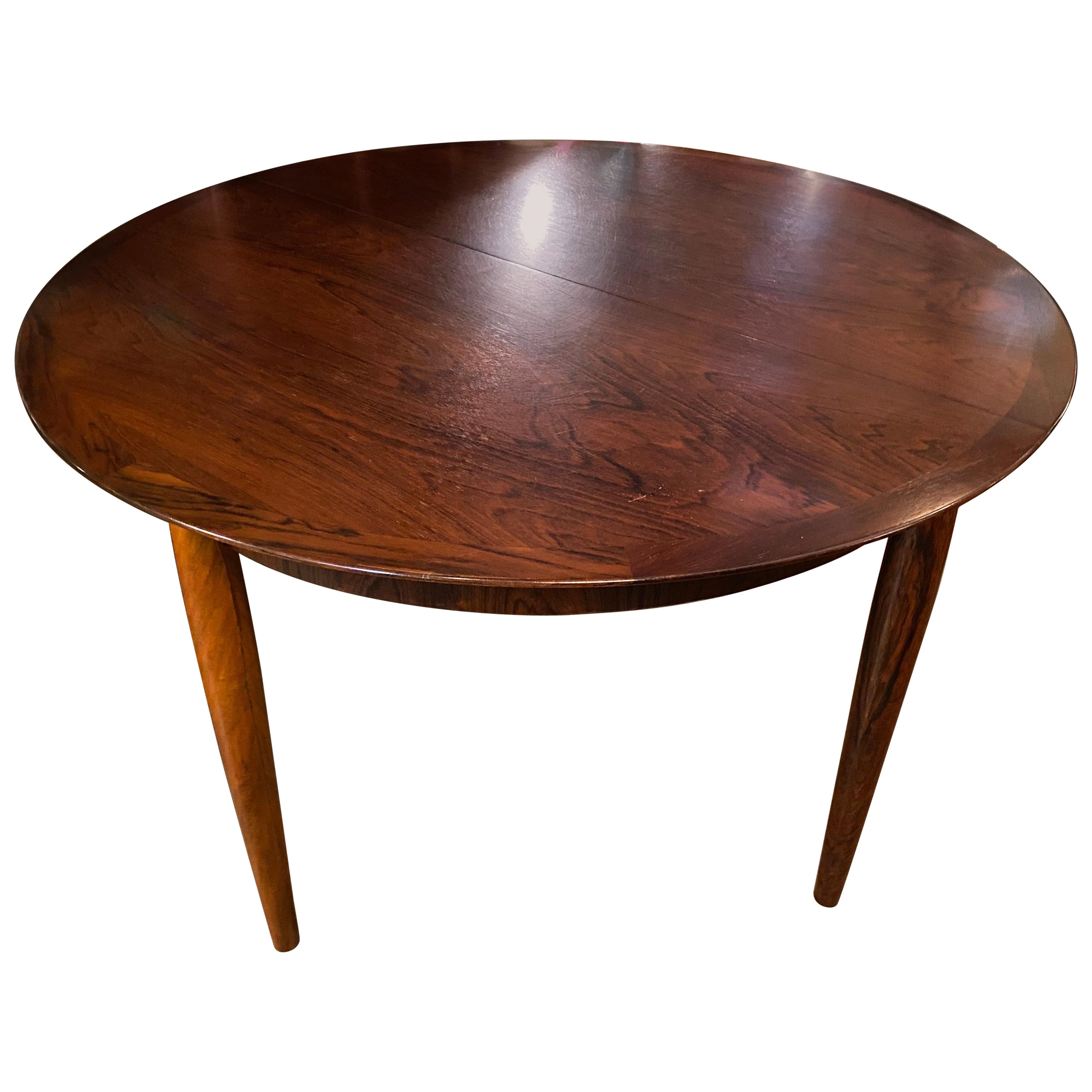 Danish Modern Rosewood Dining Table with Butterfly Leaf