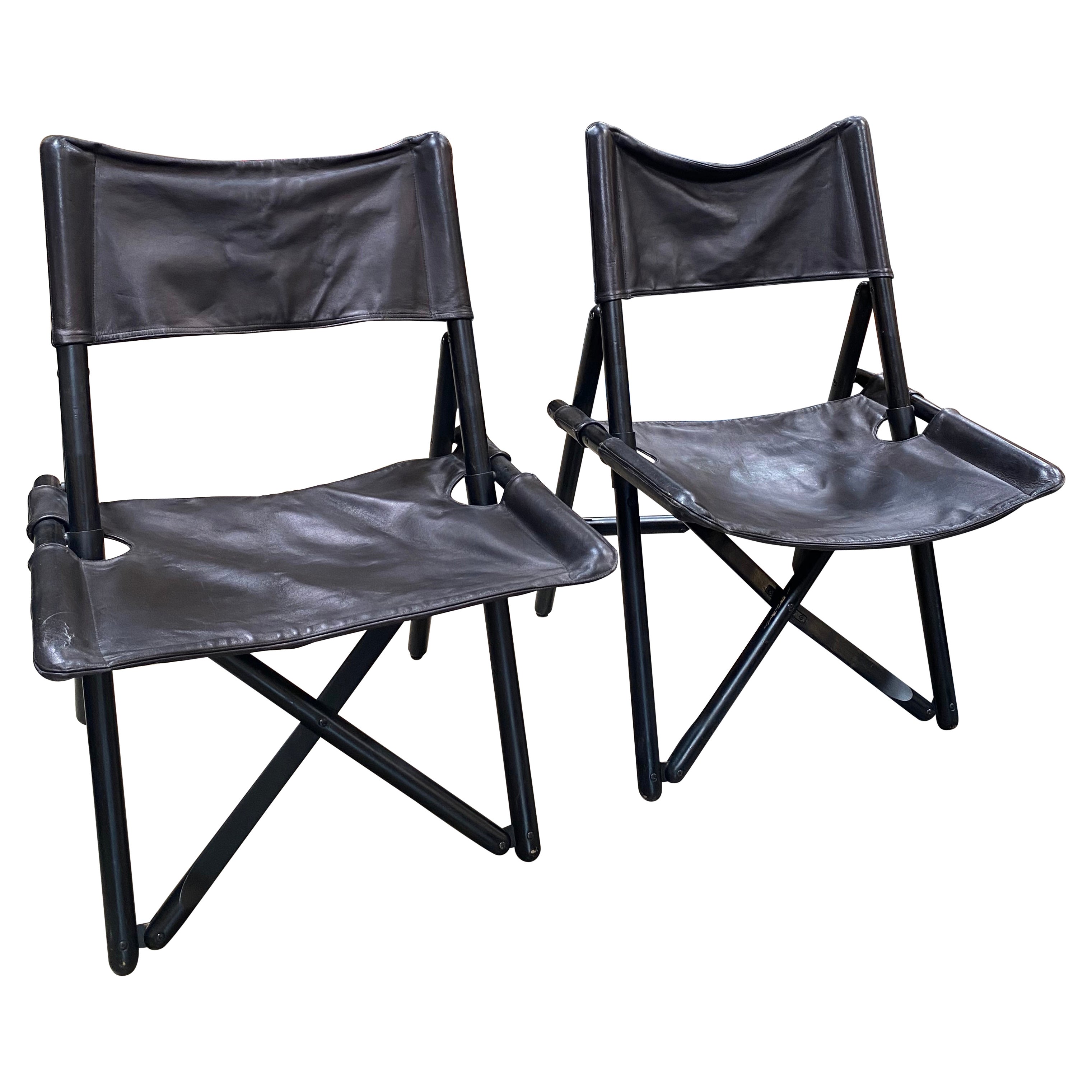 Midcentury Set of Zanotta "Navy" Folding Chairs by Sergio Asti, 1969 For Sale