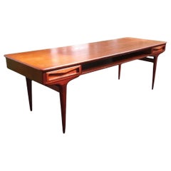 Grande table basse danoise vintage dans le style de Johannes Anderson