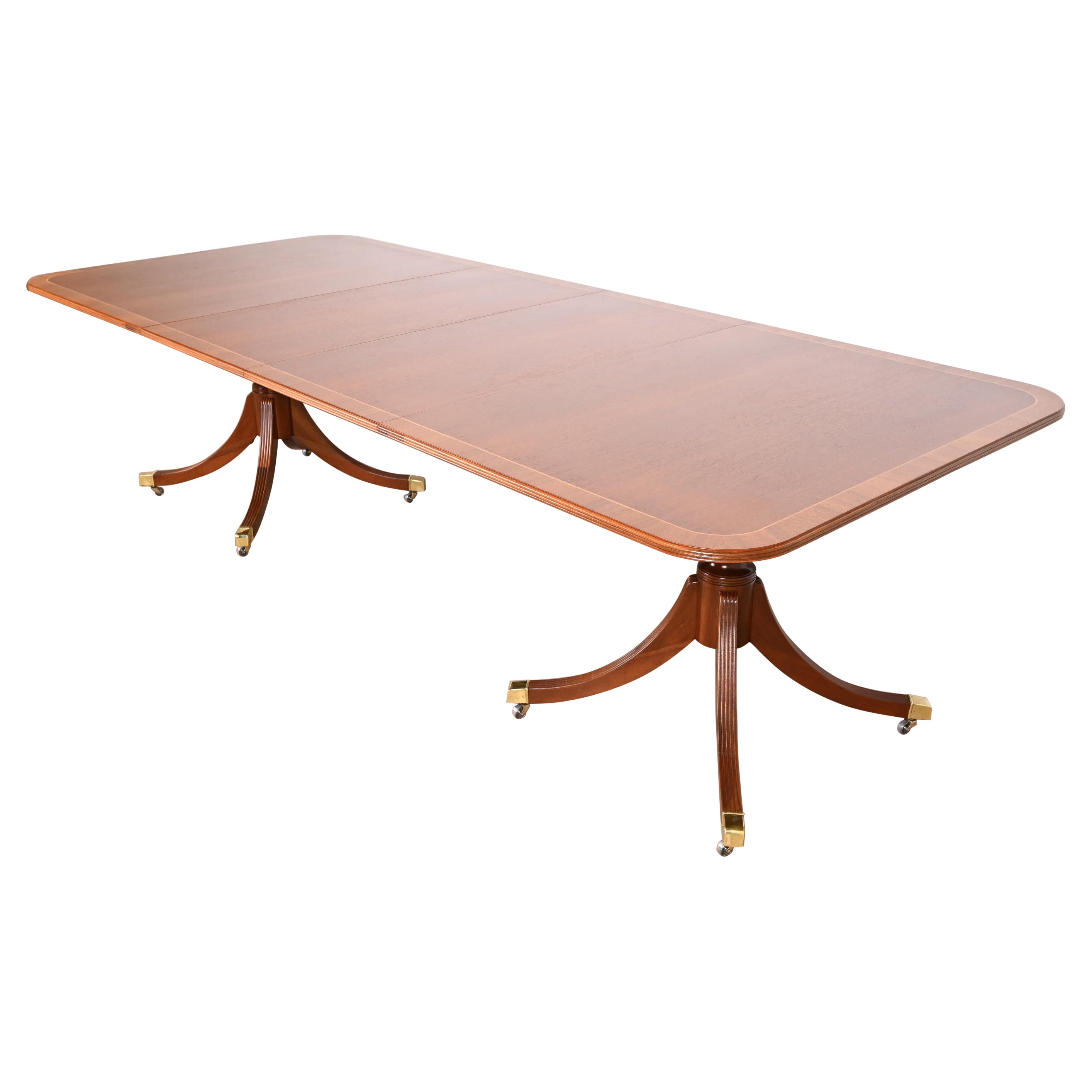 Baker Furniture Stately Homes Banded Mahogany Dining Table