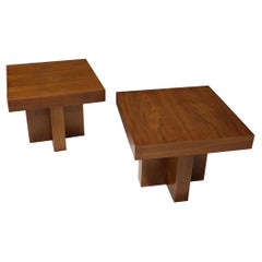Pair of Cruciform Occasional Tables in the Style of Milo Baughman