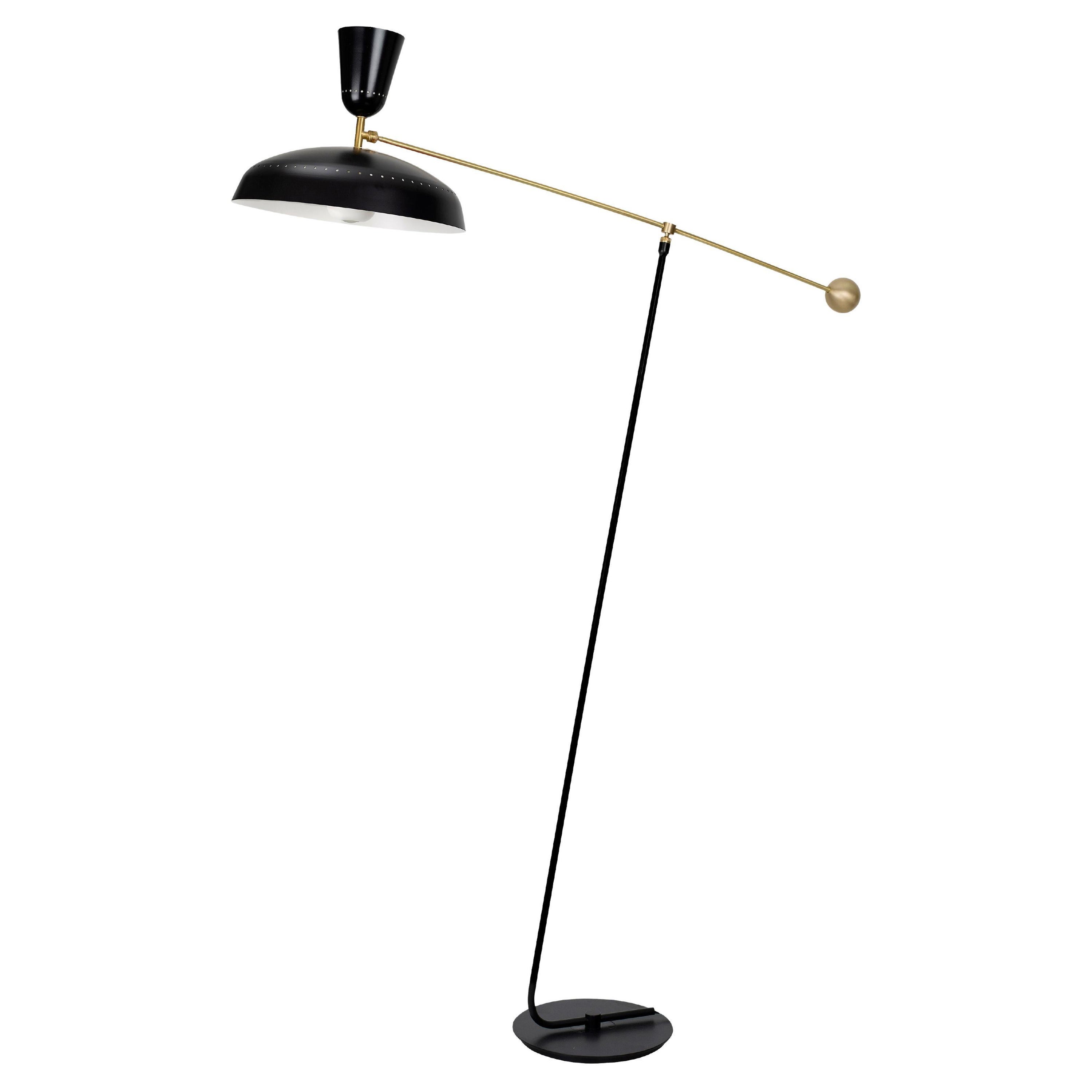 Grand lampadaire « G1 » de Pierre Guariche pour Sammode Studio en noir en vente