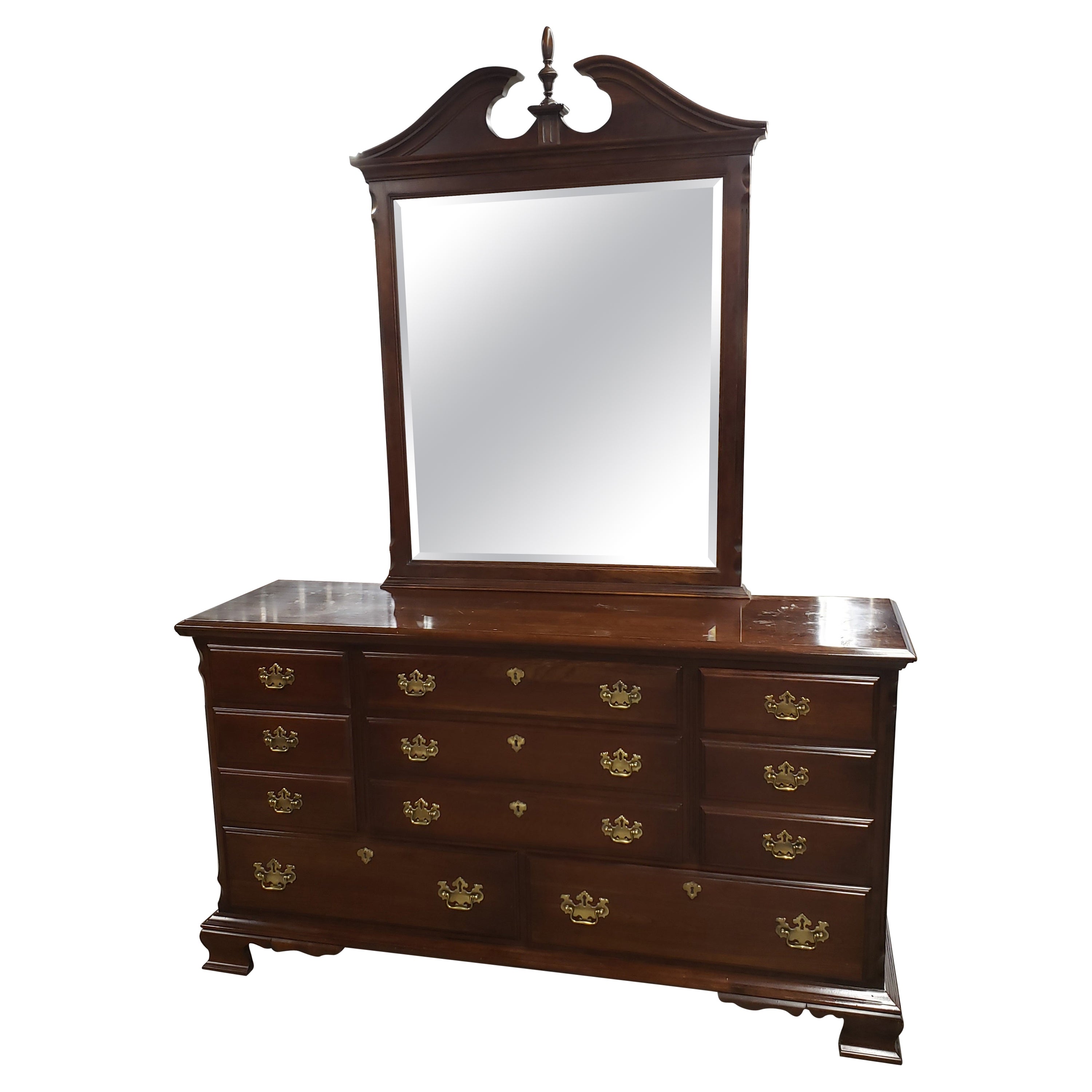 Pennsylvania House Chippendale Cherry Dresser with Mirror For Sale at  1stDibs | old wooden dresser with mirror, pennsylvania house furniture,  pennsylvania house dresser with mirror