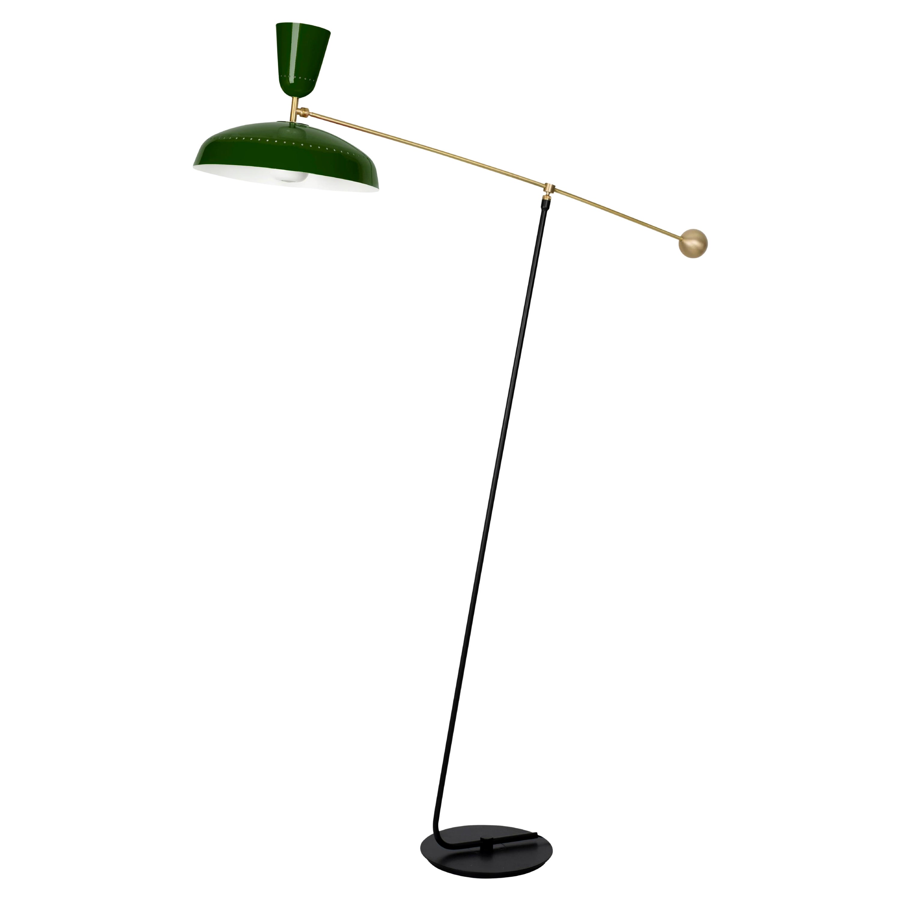 Large Pierre Guariche 'G1' Floor Lamp for Sammode Studio in Green For Sale