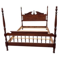 Used Pennsylvania House Solid Cherry Queen Size Semi Poster Bed Frame