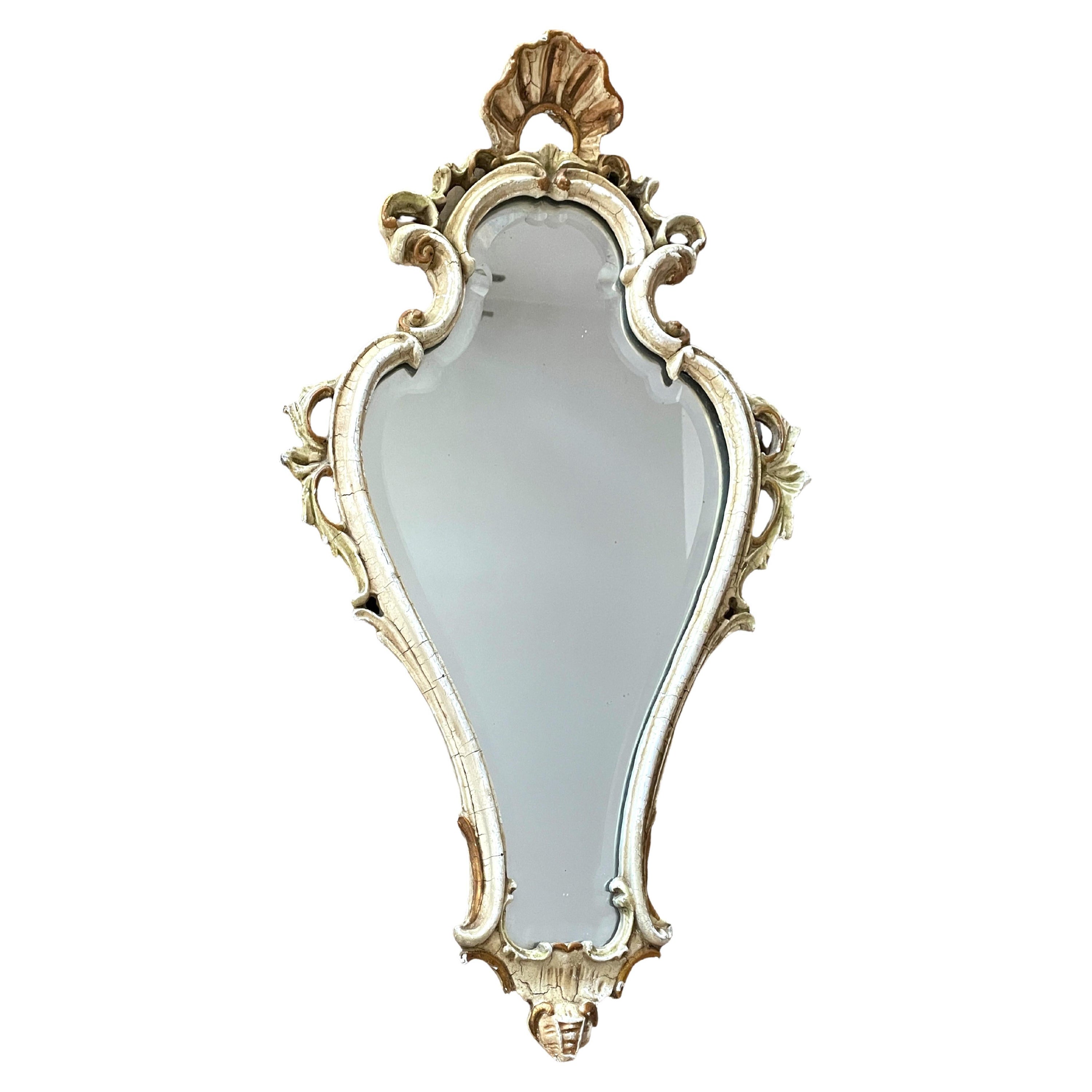 Beautiful Stunning Rococo Tole Toleware Mirror Vintage, Germany, 19th Century