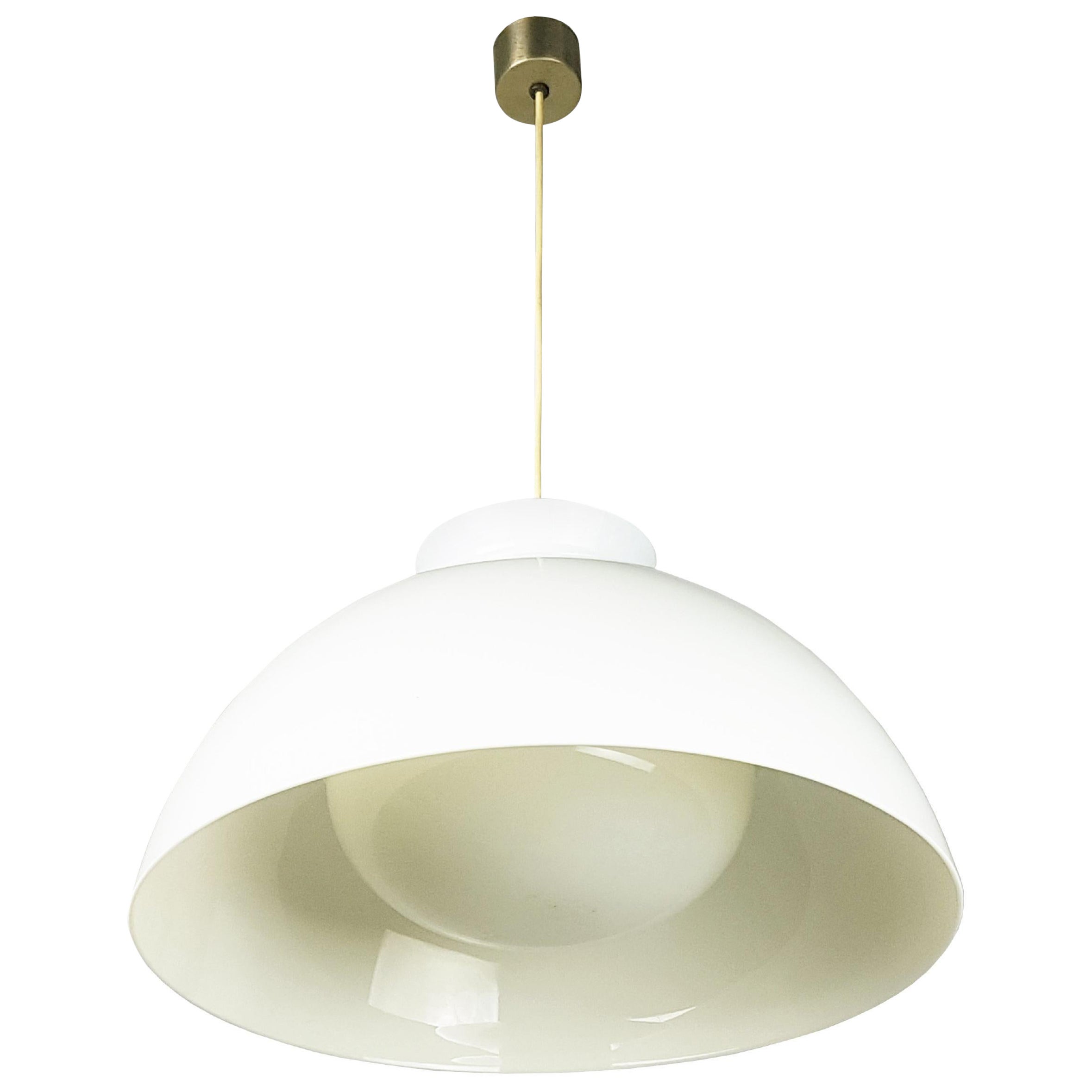 Nickel & White Methacrylate 4006 Pendant Lamp by Castiglioni bros for Kartell