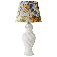 Vintage Ceramic Table Lamp with Customized Shade, Italy, 20th Century