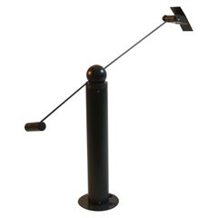 Retro Minimalist Counterbalance Black Table Lamp Attributed to Swiss Baltensweiler