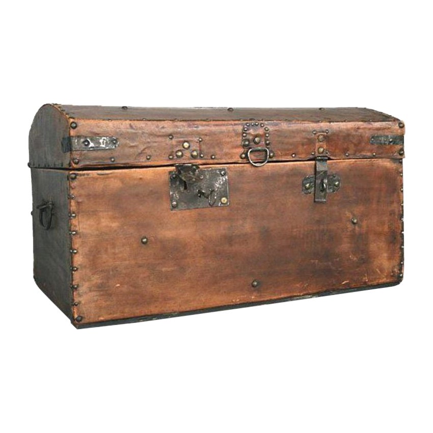 Late 19th Century Leather Chest For Sale