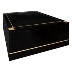 Vintage Design Side Table in Black Lacquer and Talossel