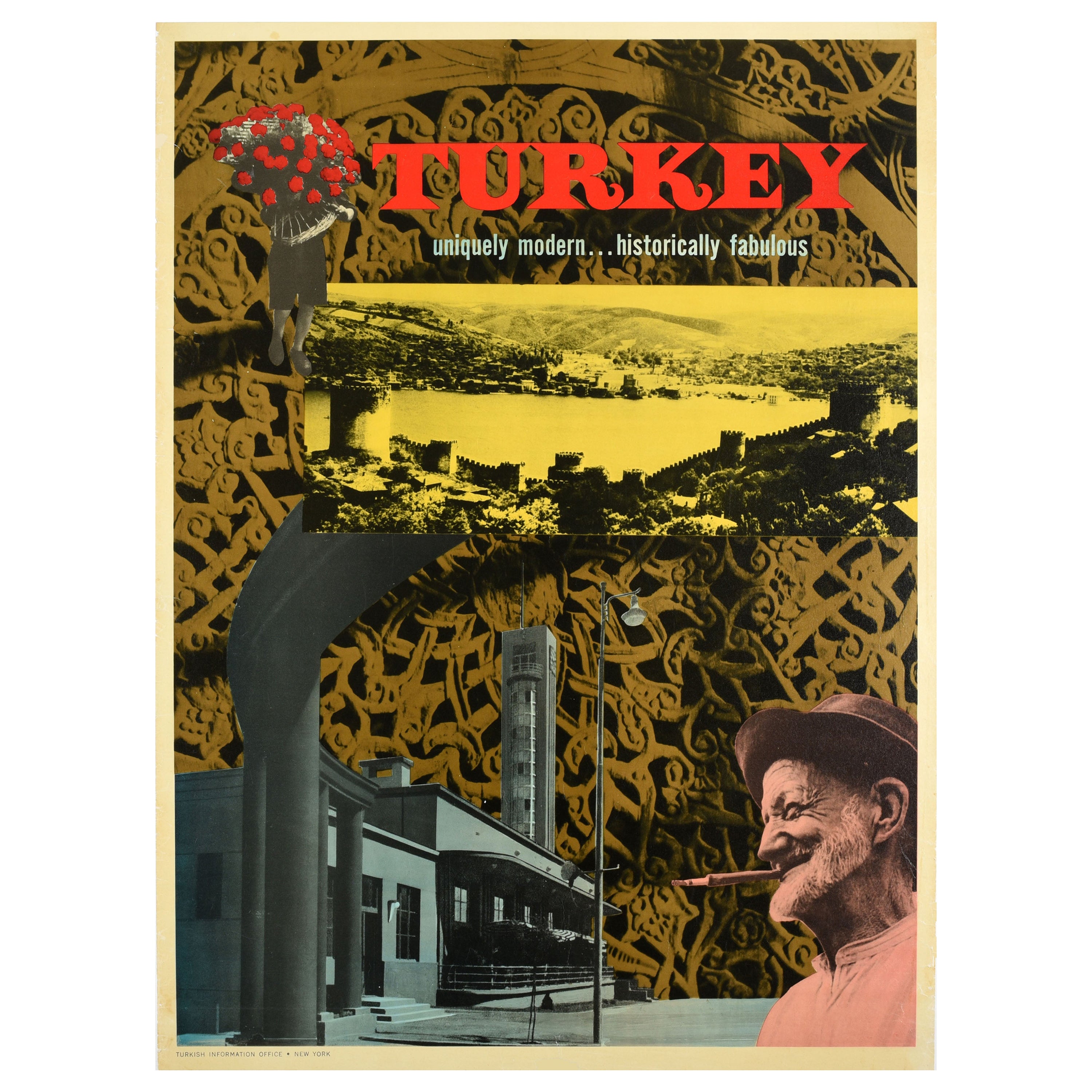 Original Vintage Travel Poster Turkey Uniquely Modern Historically Fabulous