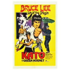 Original Vintage Bruce Lee Film Poster Son Of The Dragon Kato The Green Hornet