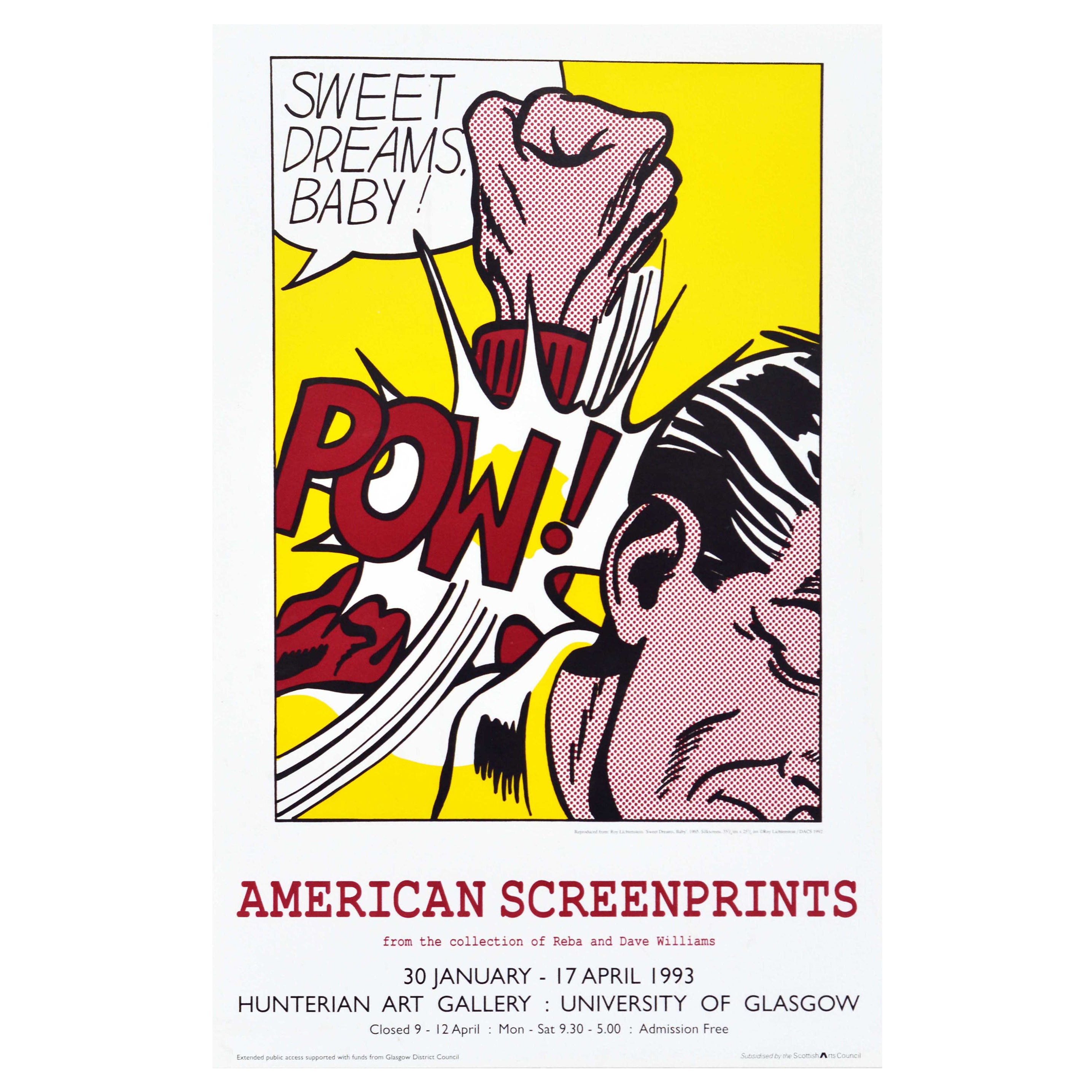 Original Vintage Exhibition Poster Sweet Dreams Baby Lichtenstein Pop Art POW!