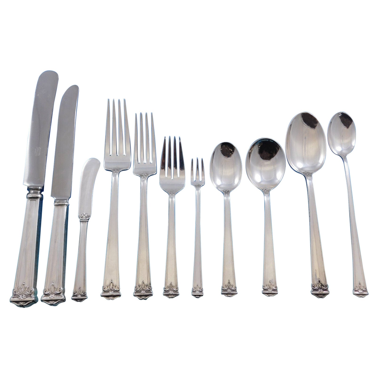 Trianon by International Sterling Silver Flatware Set 12 Service 138 Pcs Dinner For Sale