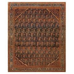 Antique Late 19th Century Persian Malayer Carpet ( 5' x 6' 2'' - 152 x 188 cm )