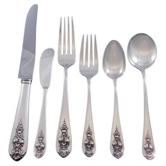 Pendant of Fruit by Lunt Sterling Silver Flatware Set for 12 Service 84 Pieces