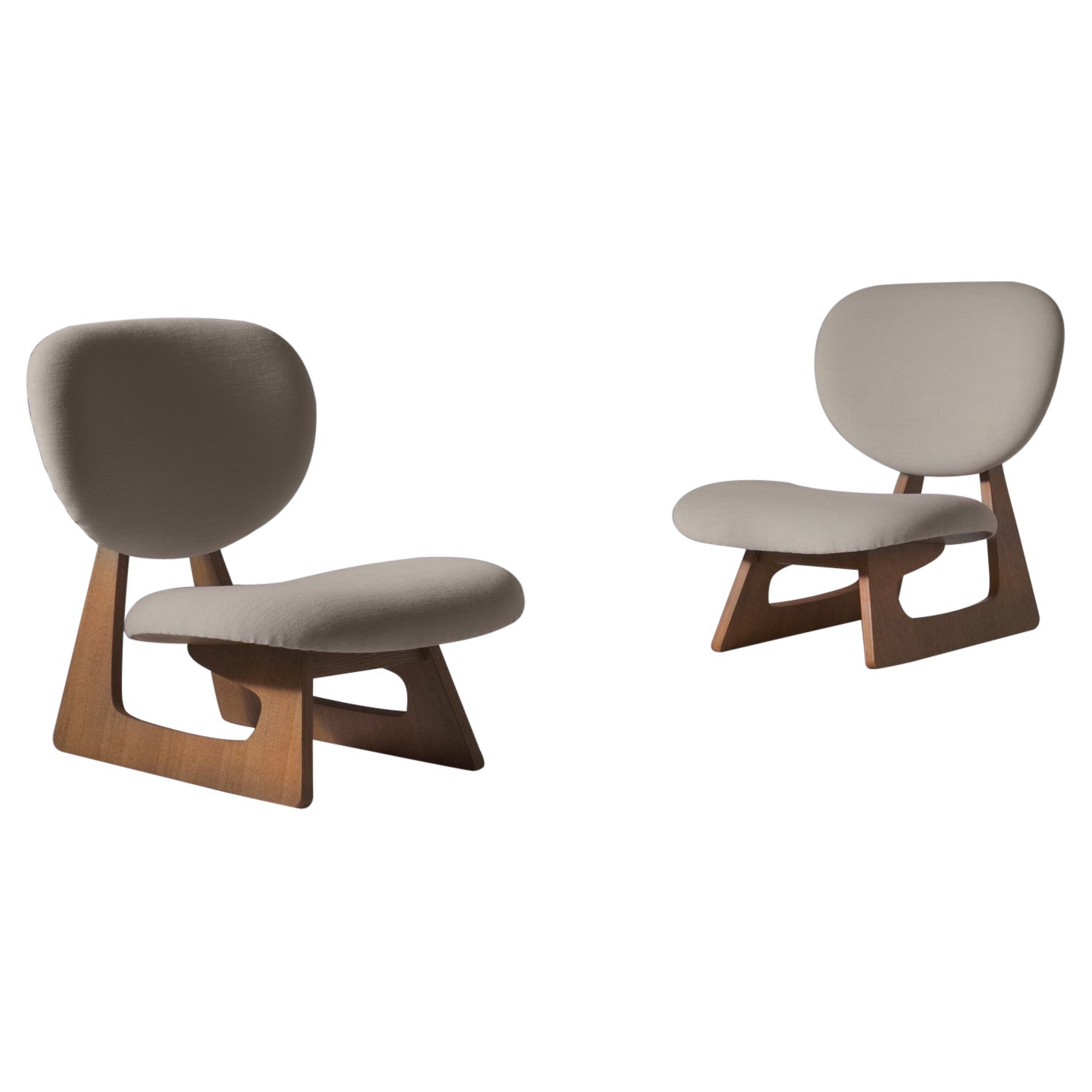 Pair of Junzo Sakakura ‘Model 5016’ Lounge Chairs, Japan 1950s For Sale