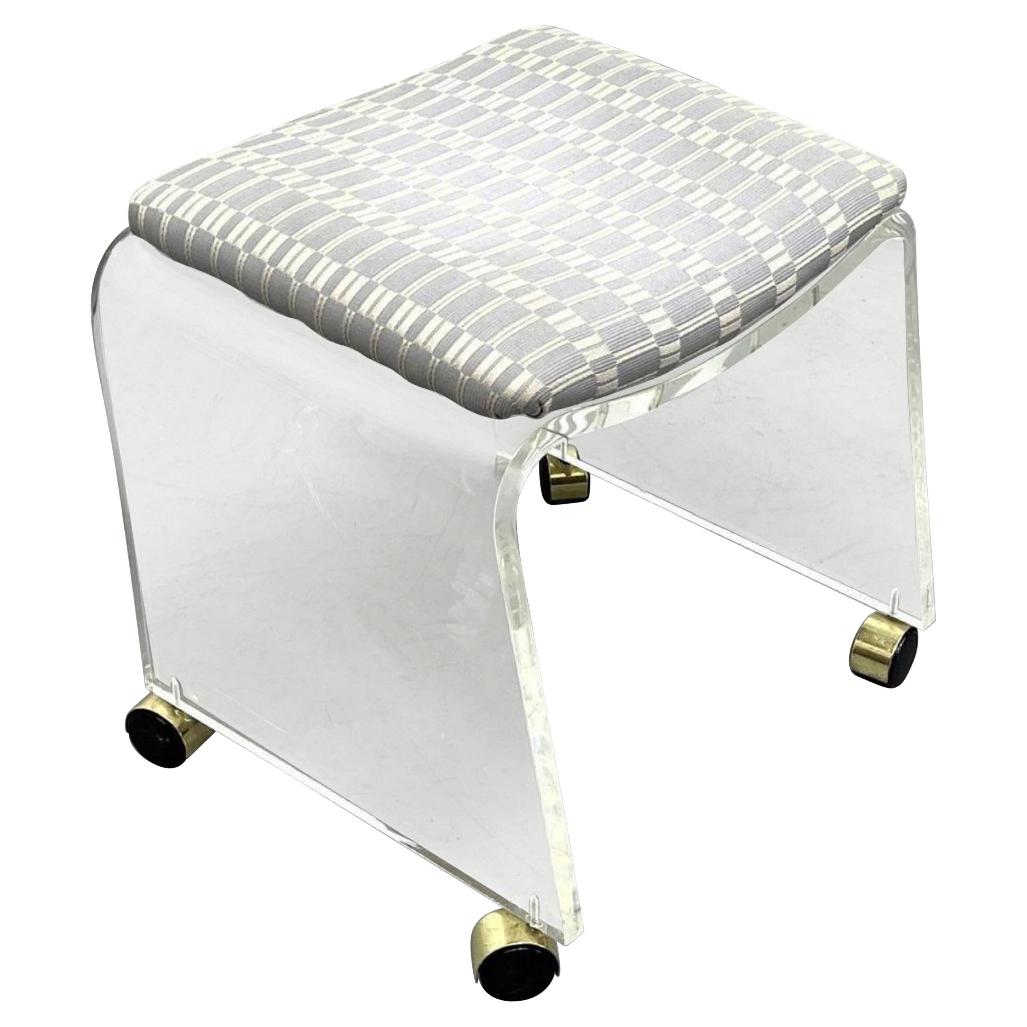 Curved Lucite Vanity Stool Bench