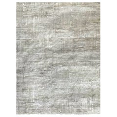 Hand-knotted Geometric High-Low Wool Rug