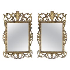 Mid-19th Century Matched Pair of Hand Carved Pine Mirrors