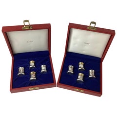 Two Boxes of Vintage Cartier Sterling Silver Salt & Pepper Shakers