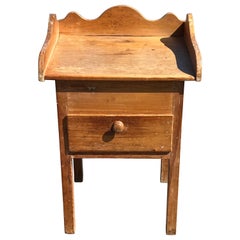 Antique 19th Century, Pine Washstand with Shaped Gallery