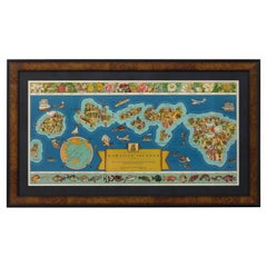 Vintage 1937 "The Dole Map of the Hawaiian Islands, U.S.A"