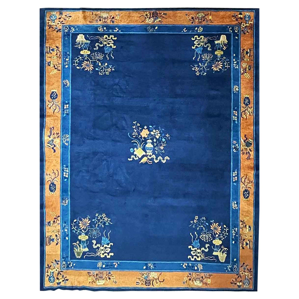 Antique Chinese Peking/Art Deco Carpet, C-1910 For Sale