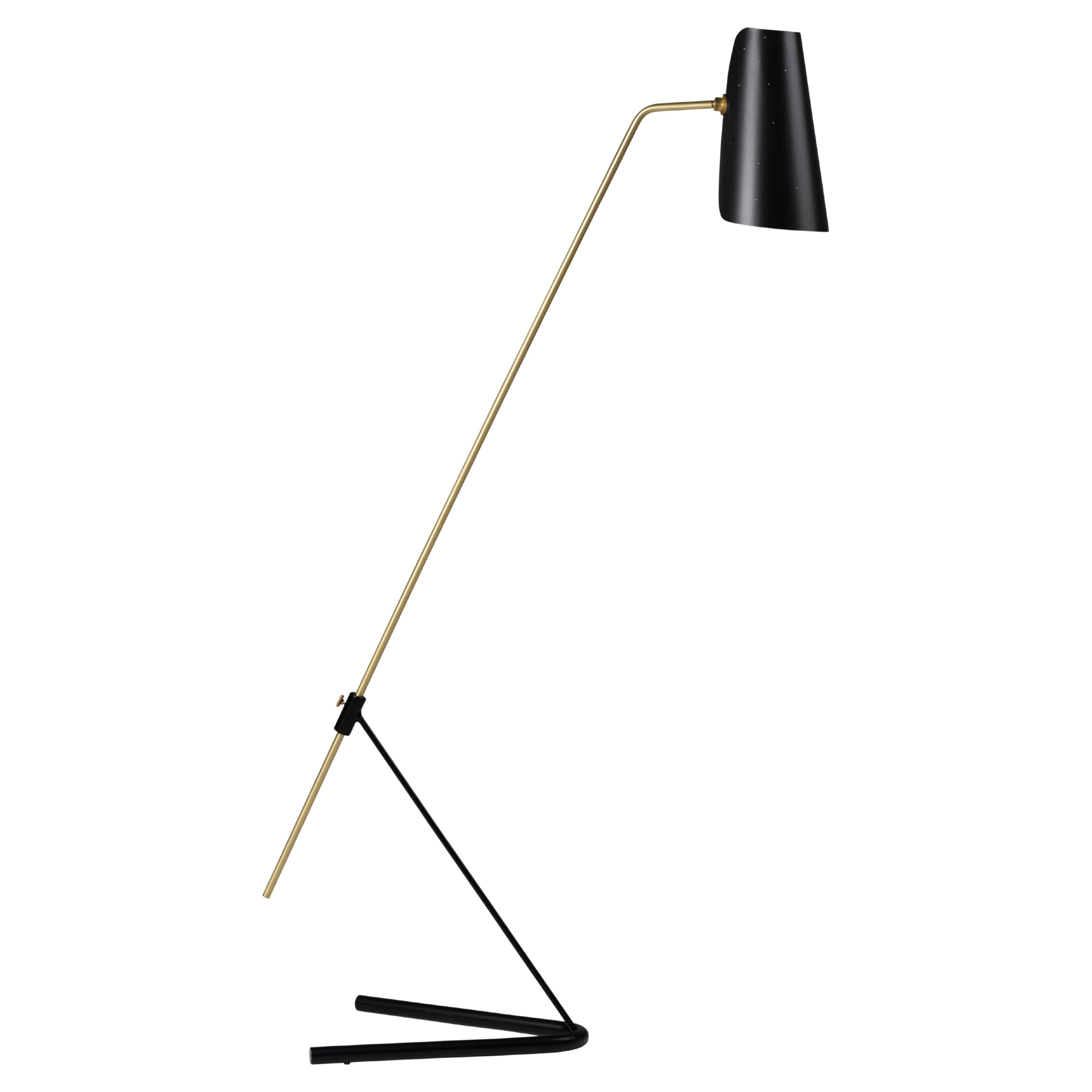 Pierre Guariche 'G21' Adjustable Floor Lamp for Sammode Studio in Black For Sale