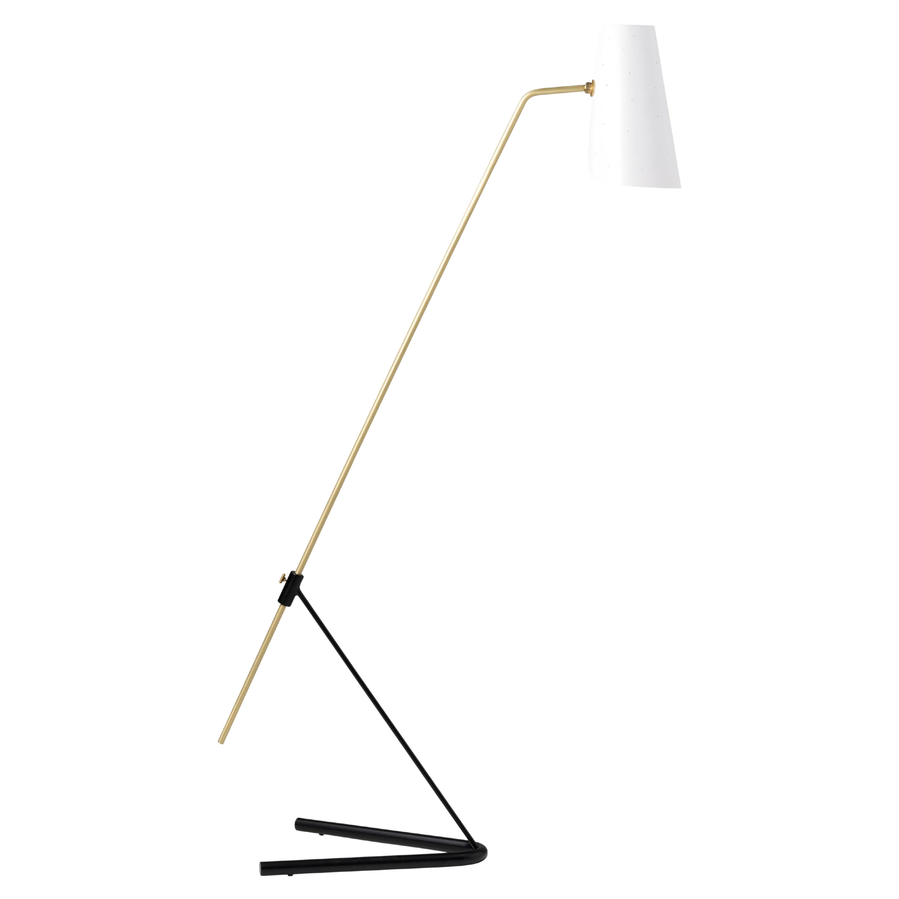 Pierre Guariche 'G21' Adjustable Floor Lamp for Sammode Studio in White For Sale