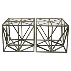 Vintage Contemporary Girder Side Tables - a Pair