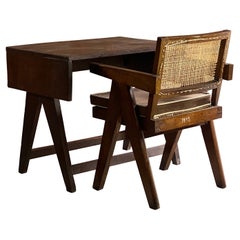 Pierre Jeanneret Student Desk and Office Chair Chandigarh India Circa 1959