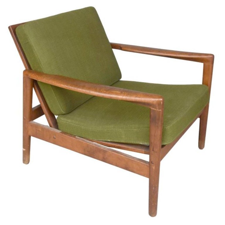 Fauteuils scandinaves recouverts de velours vert, 1960