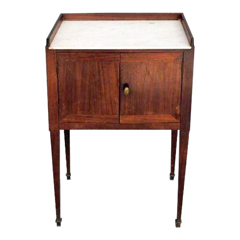 Small Mahogany Bedside Table, Late 18th Century For Sale