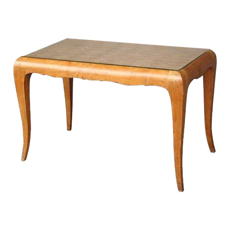 1940 Inlaid Maple Coffee Table For Sale