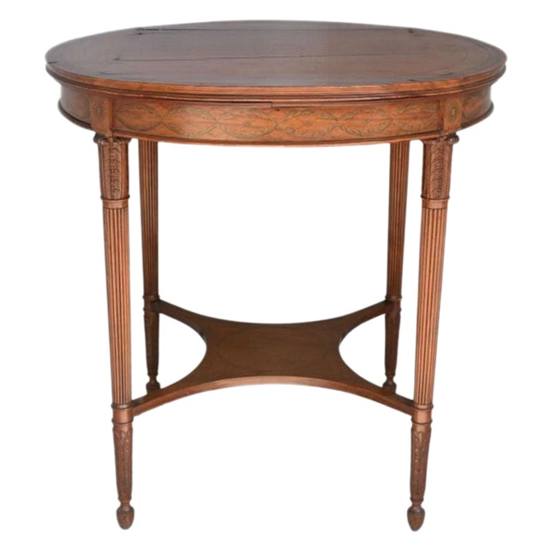 English 19th Century Satinwood Pedestal Table