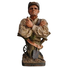 Terracota policromada 1930 Firmado Le Guluche
