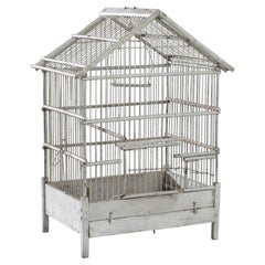 Cage à oiseaux française vintage en métal