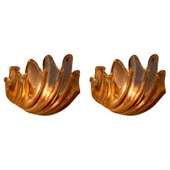 Pair of Barovier e Toso Clamshell Sconces