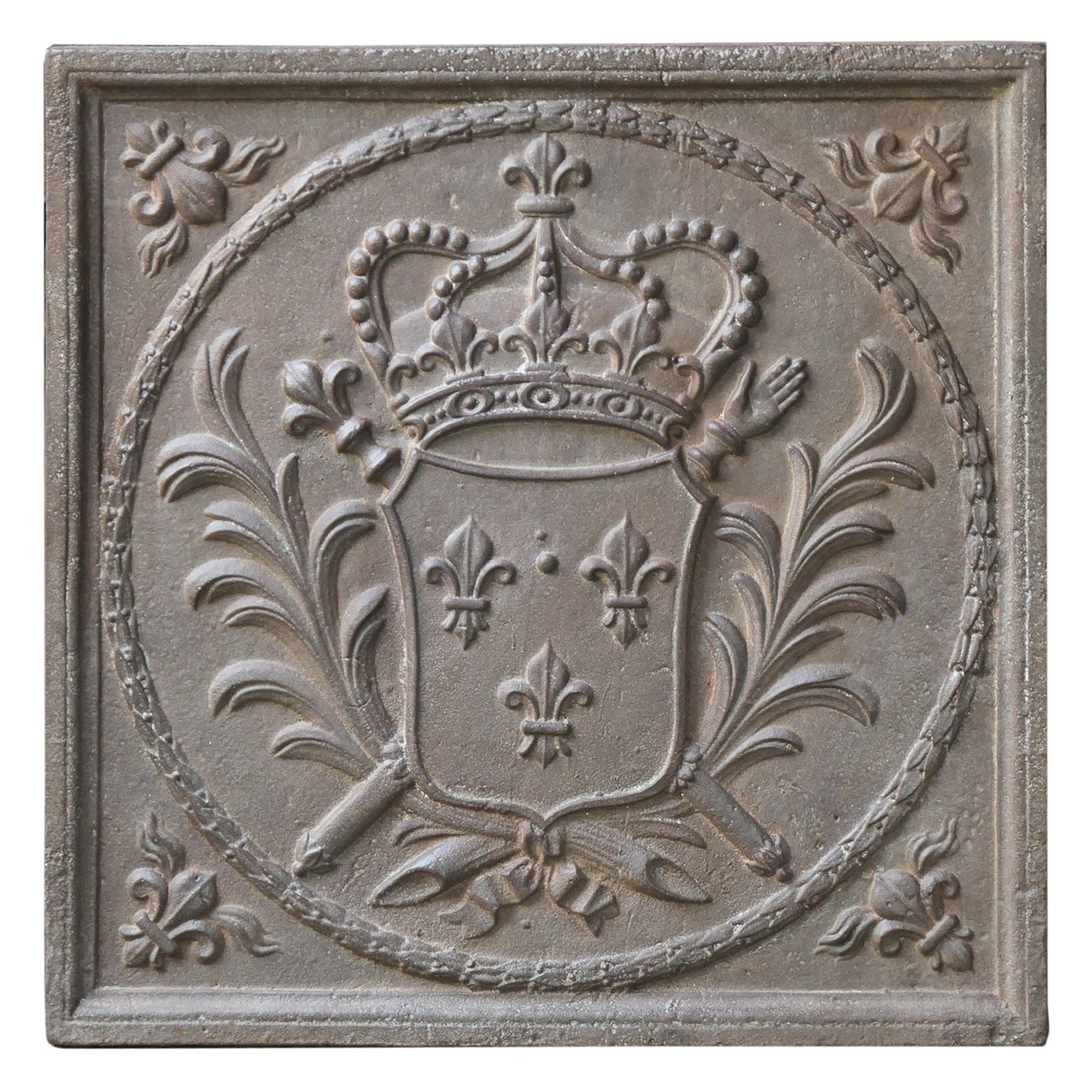 French Louis XV Style Arms of France Fireback