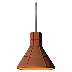 Contemporary Pendant Lamp 'M' in Terracotta, Brown