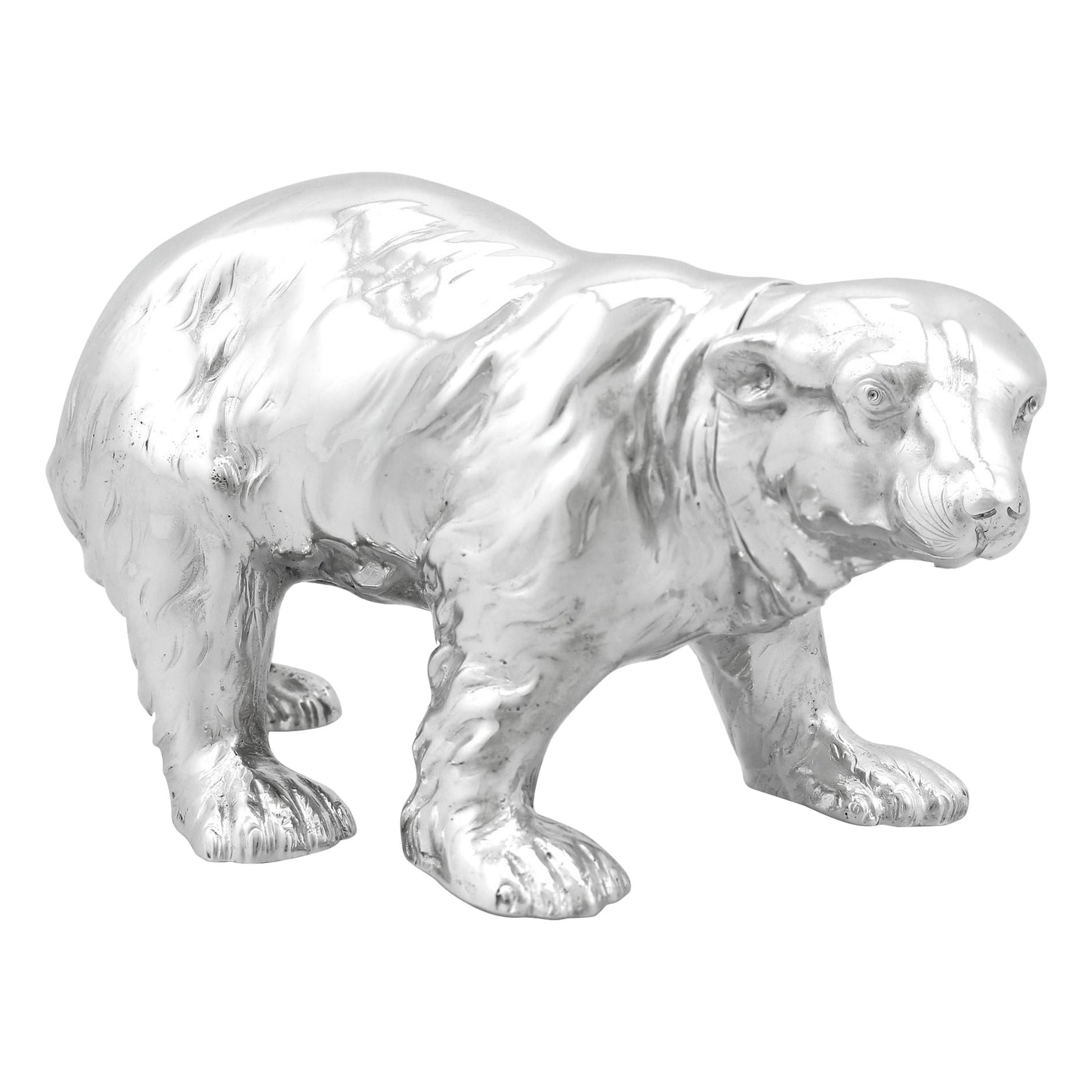 Antique German Silver Bear Sugar Box